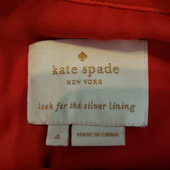 Kate Spade Pleated Cape Dress Midi Swing Full Skirt Tangerine Casual - 4 - Picture 6 of 6